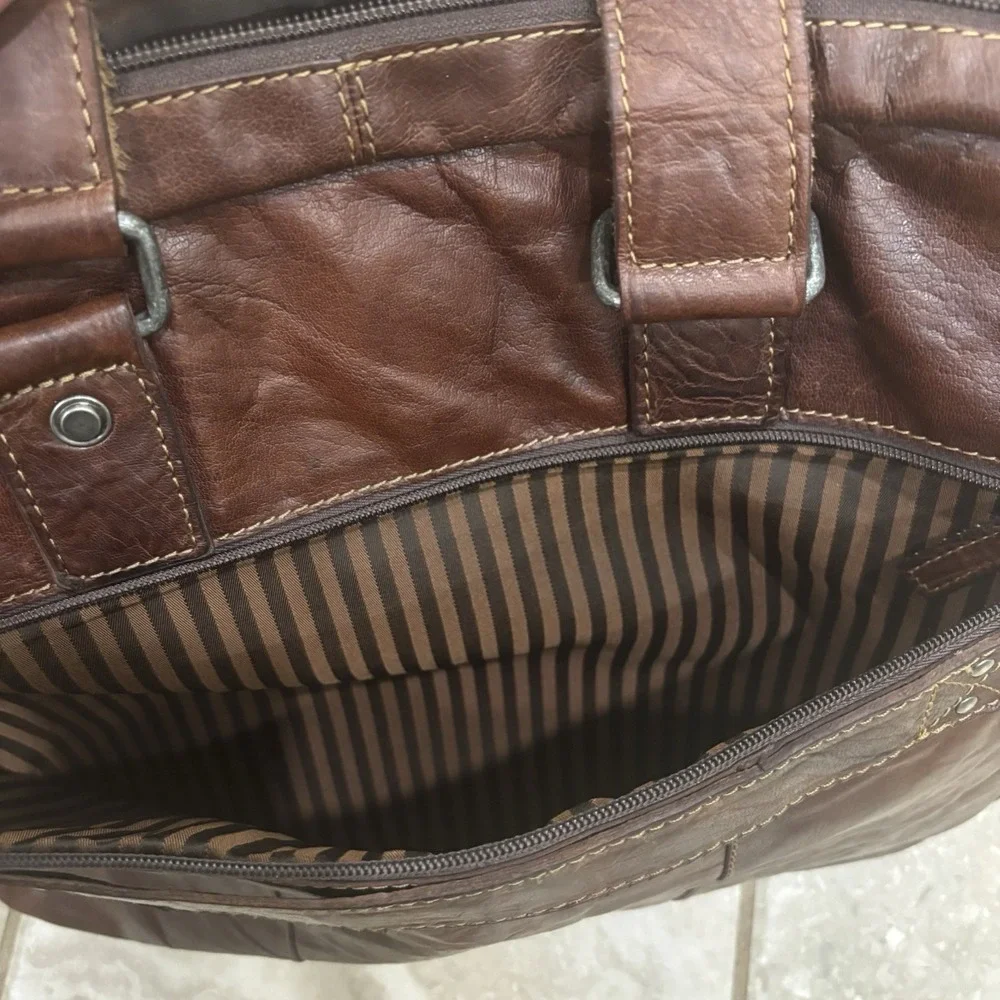 Jack Georges Voyager Buffalo Leather Briefcase #7317, Hand-stained,‎ Cross-body